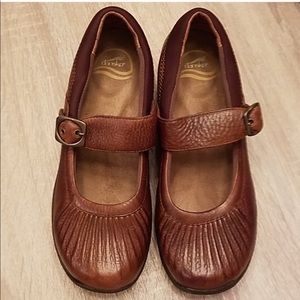 Dansko Mary Janes in Brown Leather
